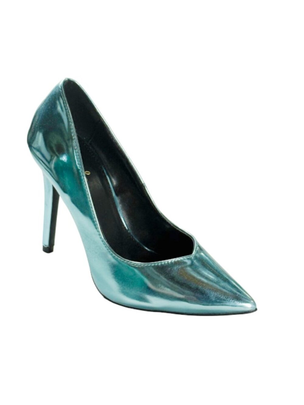 Qupid Milia-77 Metallic Lt Blue Metallic Pointed Toe Stiletto Pumps